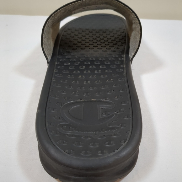 Champion mens Super Slide Split sandal black , slip on , size 9M - Picture 4 of 8